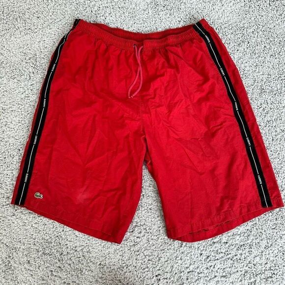Lacoste Vintage Men’s Red Shorts, Size 8 (3XL) - Picture 1 of 4